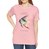 Pink Angels Among Us Blue Vector t-shirt on model