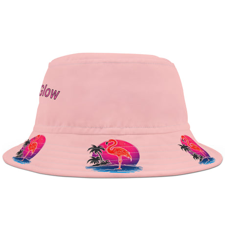 Flamingo Glow Pink bucket hat right side