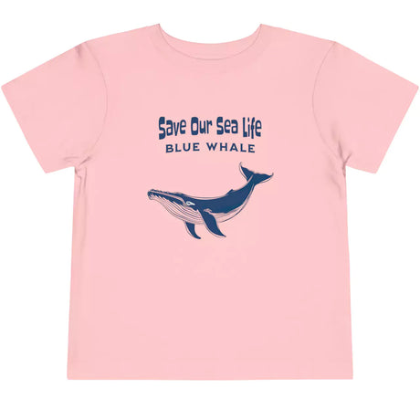 Pink Save Our Sea Life Blue Whale toddler t-shirt