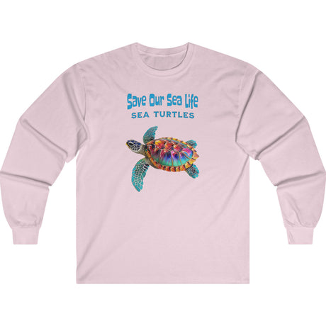 Light pink Save Our Sea Turtles long-sleeve t-shirt