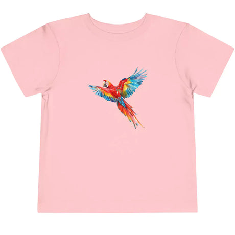 Pink Scarlet Macaw Parrot toddler t-shirt