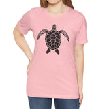 Female model wearing Silhouette Sea Turtle t-shirt