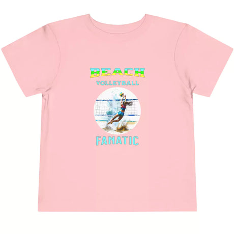 Pink girl's Volleyball Fanatic toddler t-shirt