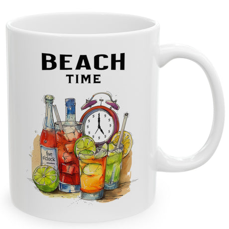 Right Beach Time Always 11 oz white mug