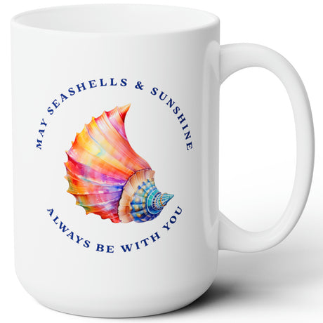 15 oz Seashells & Sunshine white mug