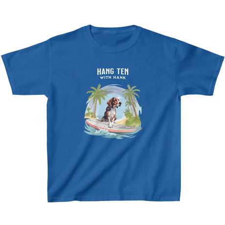 Royal blue Hang Ten With Hank youth t-shirt