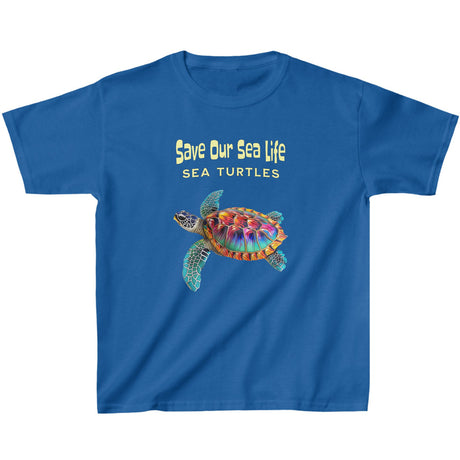 Royal blue Save Our Sea Turtles youth t-shirt