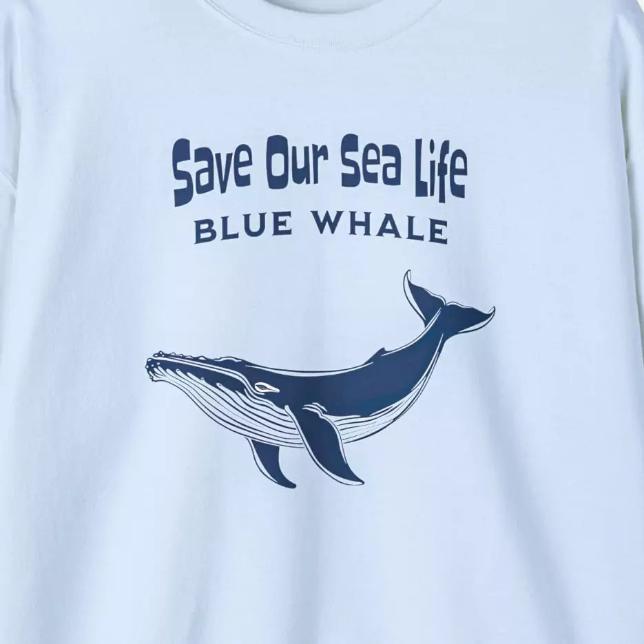 Save Our Sea Life Blue Whale Sweatshirt