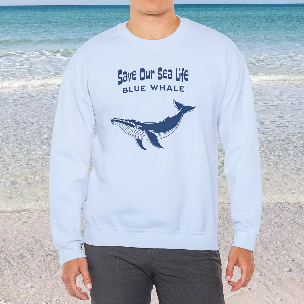 Save Our Sea Life Blue Whale Sweatshirt