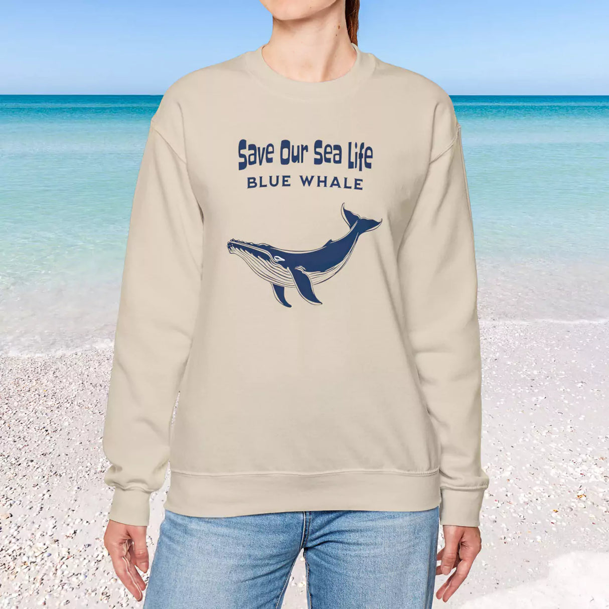 Save Our Sea Life Blue Whale Sweatshirt