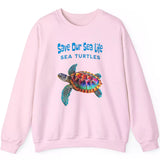 Save Our Sea Turtles light pink sweatshirt