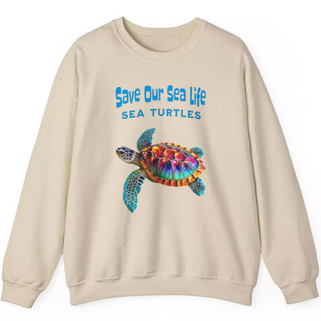 Save Our Sea Turtles sand-color sweatshirt