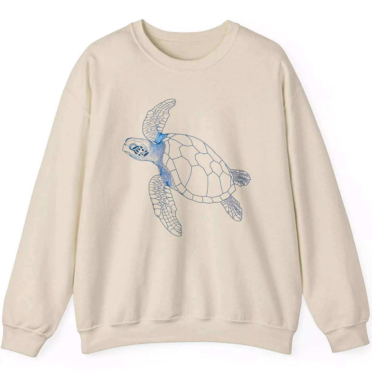 Sea Turtle Ocean Guardian sand-color sweatshirt