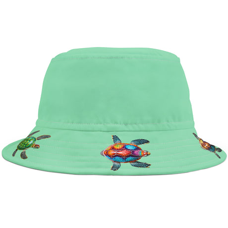 Colorful Sea Turtles beach bucket hat left