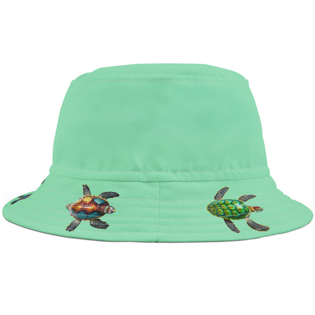 Colorful Sea Turtles beach bucket hat front