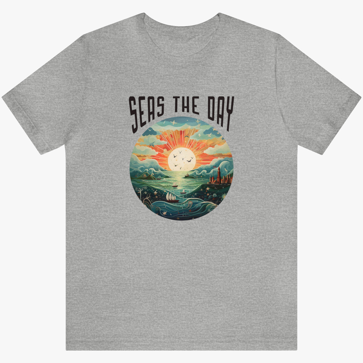 Seas The Day t-shirt in athletic heather