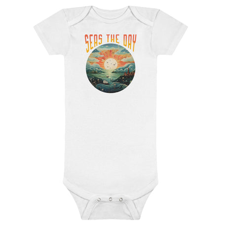 Seas The Day Fantasy baby Onesie in white