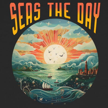 Close-up of Seas The Day Fantasy youth t-shirt design