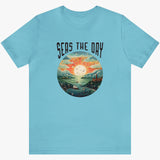 Seas The Day t-shirt in turquoise