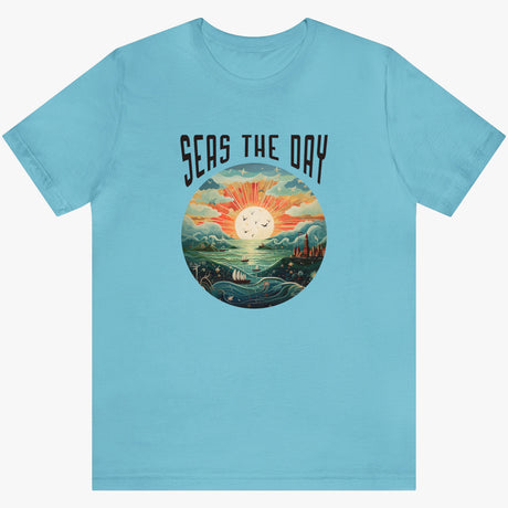 Seas The Day t-shirt in turquoise