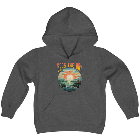 Seas The Day (Fantasy) youth hoodie in dark heater