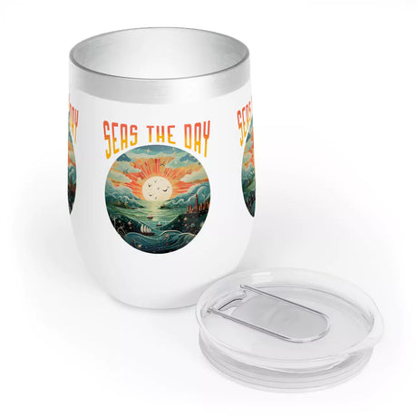 Seas The Day Wine Tumbler Front With Lid