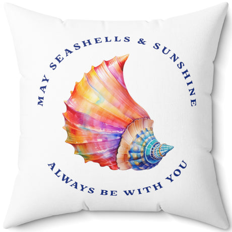 Front of Seashells And Sunshine throw pillow