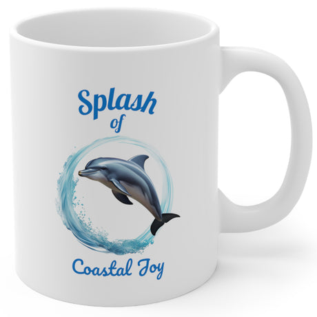 Splash Dolphin 11 oz white mug right