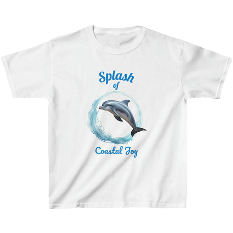 Splash Dolphin youth t-shirt in white