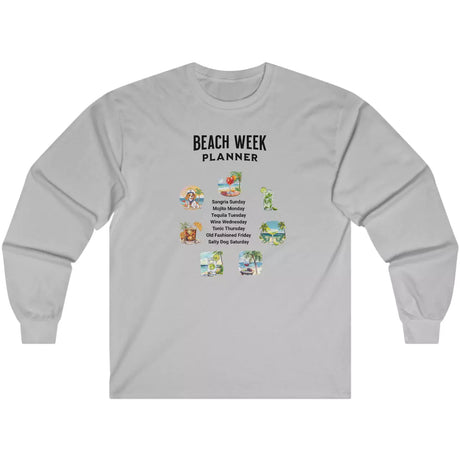 Sport gray Beach Week Planner long-sleeve t-shirt