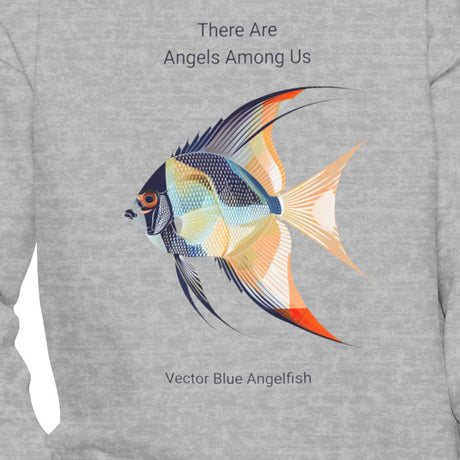 Close up of Blue Vector Angelfish youth sweatshirt design