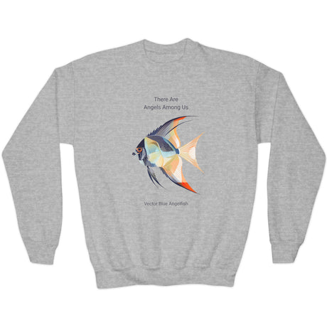 Sport gray Blue Vector Angelfish youth sweatshirt