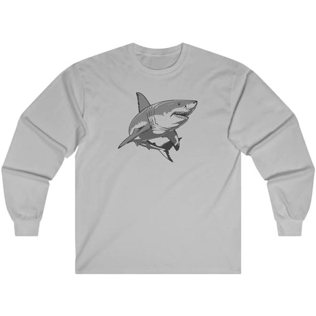 Sport gray Great White Fearless Predator long-sleeve t-shirt