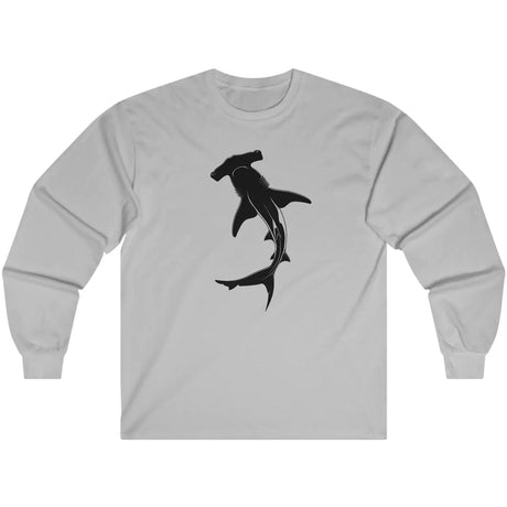 Sport gray Hammerhead Shark Silhouette long-sleeve t-shirt