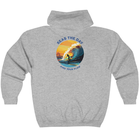 Ride The Tide zip up hoodie back in sport gray