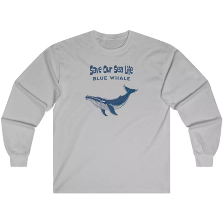 Sport gray Save Our Sea Life Blue Whale long-sleeve t-shirt