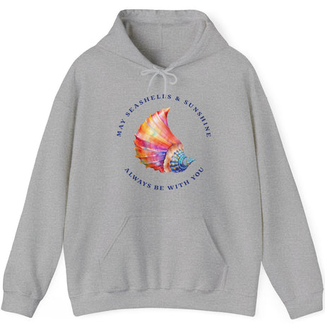 Seashells And Sunshine drawstring hoodie in sport gray