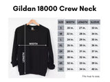 Size guide for Beach Anchors Me sweatshirt