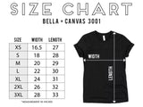 Size guide for Don't Be A BEACH t-shirt