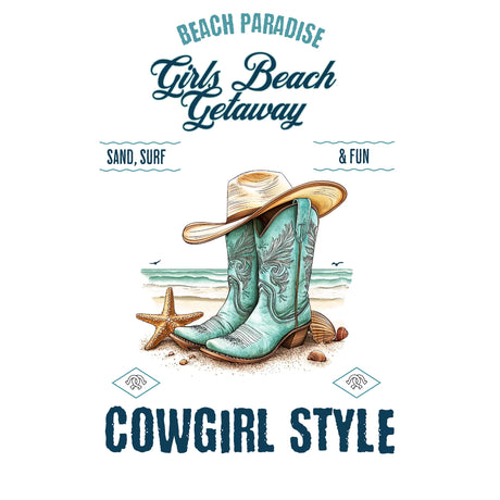 Design for Beach Paradise Cowgirl Style long-sleeve t-shirt