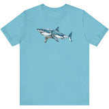 Turquoise Great White Watercolor t-shirt