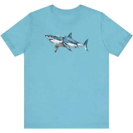 Turquoise Great White Watercolor t-shirt