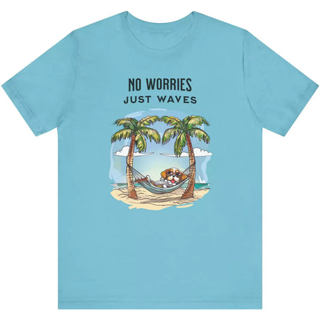 Turquoise No Worries Just Waves t-shirt