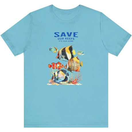 Turquoise Save Our Reefs Angels Clowns t-shirt