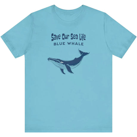 Turquoise Save Our Sea Life Blue Whale t-shirt