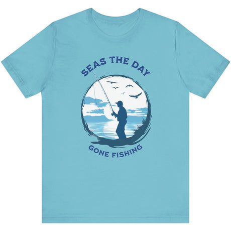 Turquoise Gone Fishing t-shirt