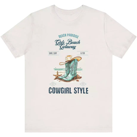 Vintage white Beach Paradise Cowgirl Style t-shirt