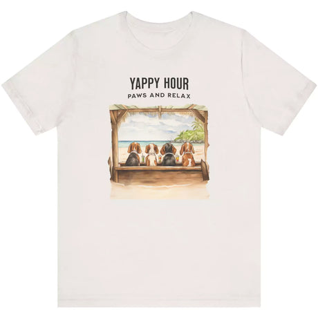 Vintage white Yappy Hour Paws And Relax t-shirt