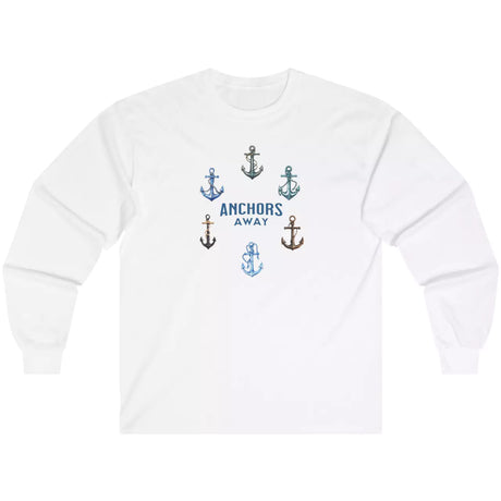 White Anchors Away! long-sleeve t-shirt