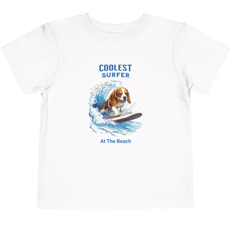 White Coolest Surfer At The Beach toddler t-shirt